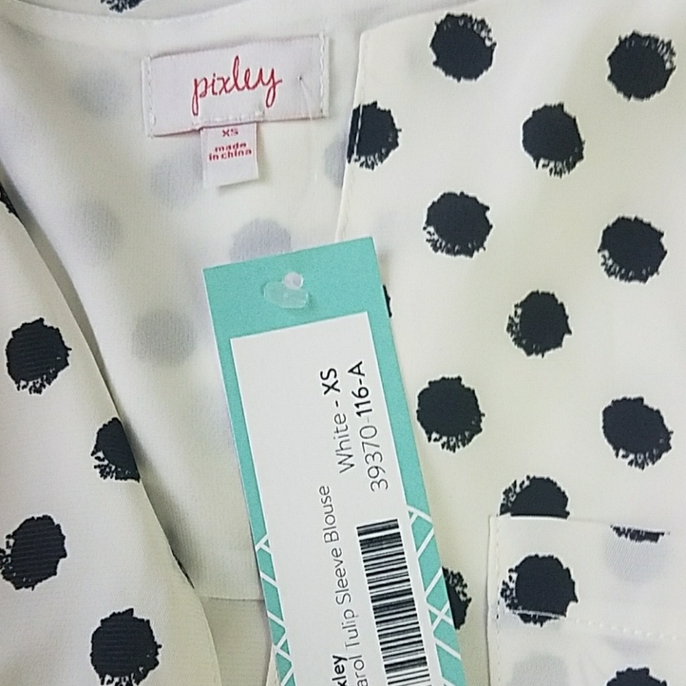 Sold Polka Dot Tulip sleeve blouse XS Pixley - Picture 7 of 7